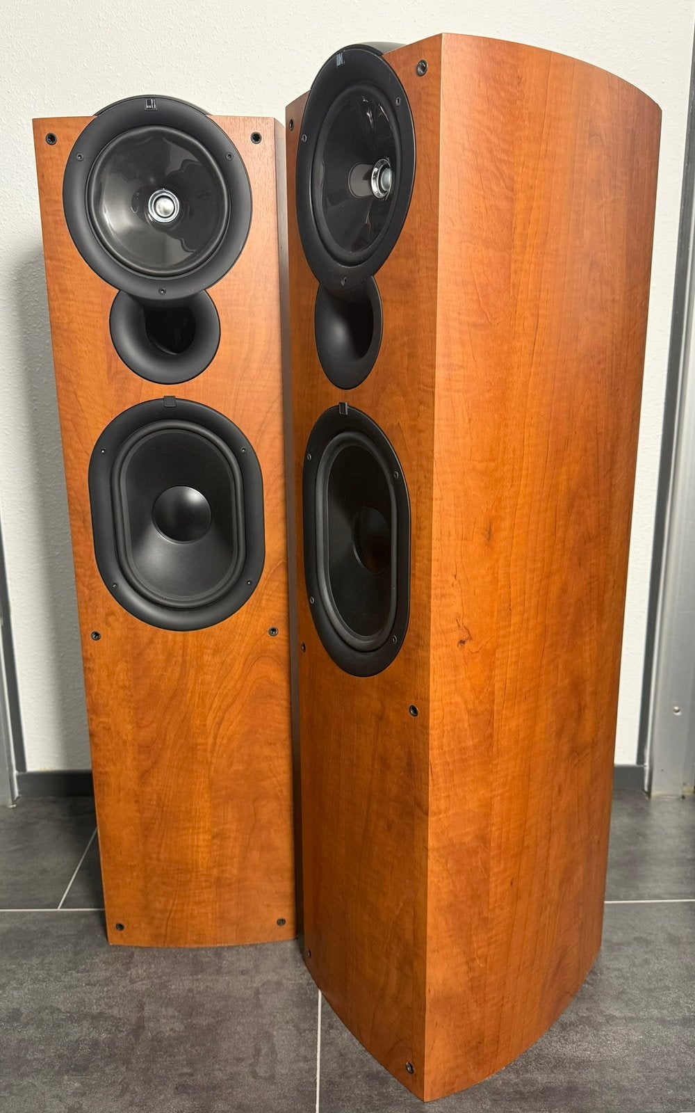 KEF Q7 zuilen speakers “TOP STAAT” (Dark Apple), Stereo speakers, Zo goed als nieuw, KEF, Basreflex