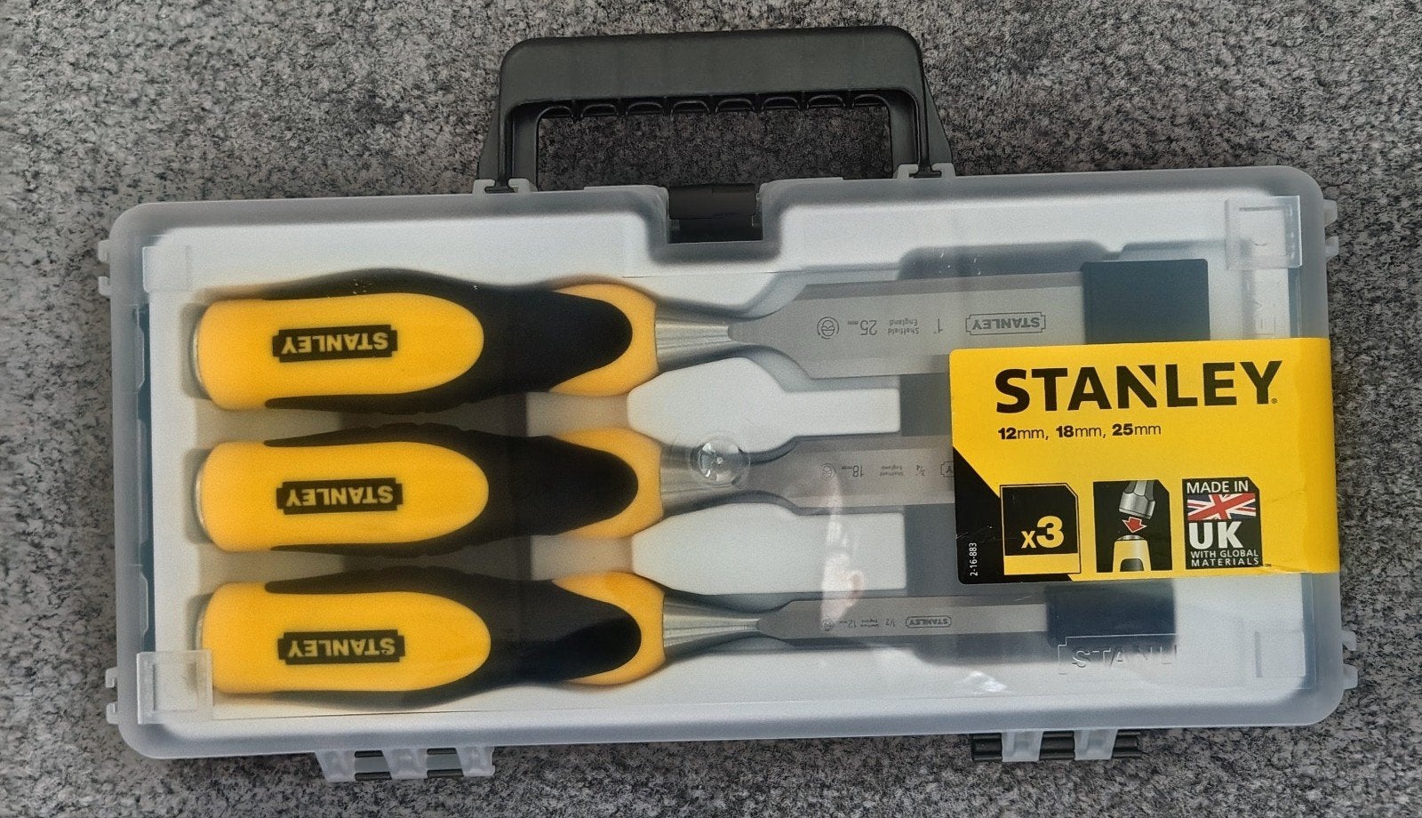 Stanley Beitelset 3-delig (12mm, 18mm, 25mm) in koffer, Ophalen of Verzenden, Nieuw