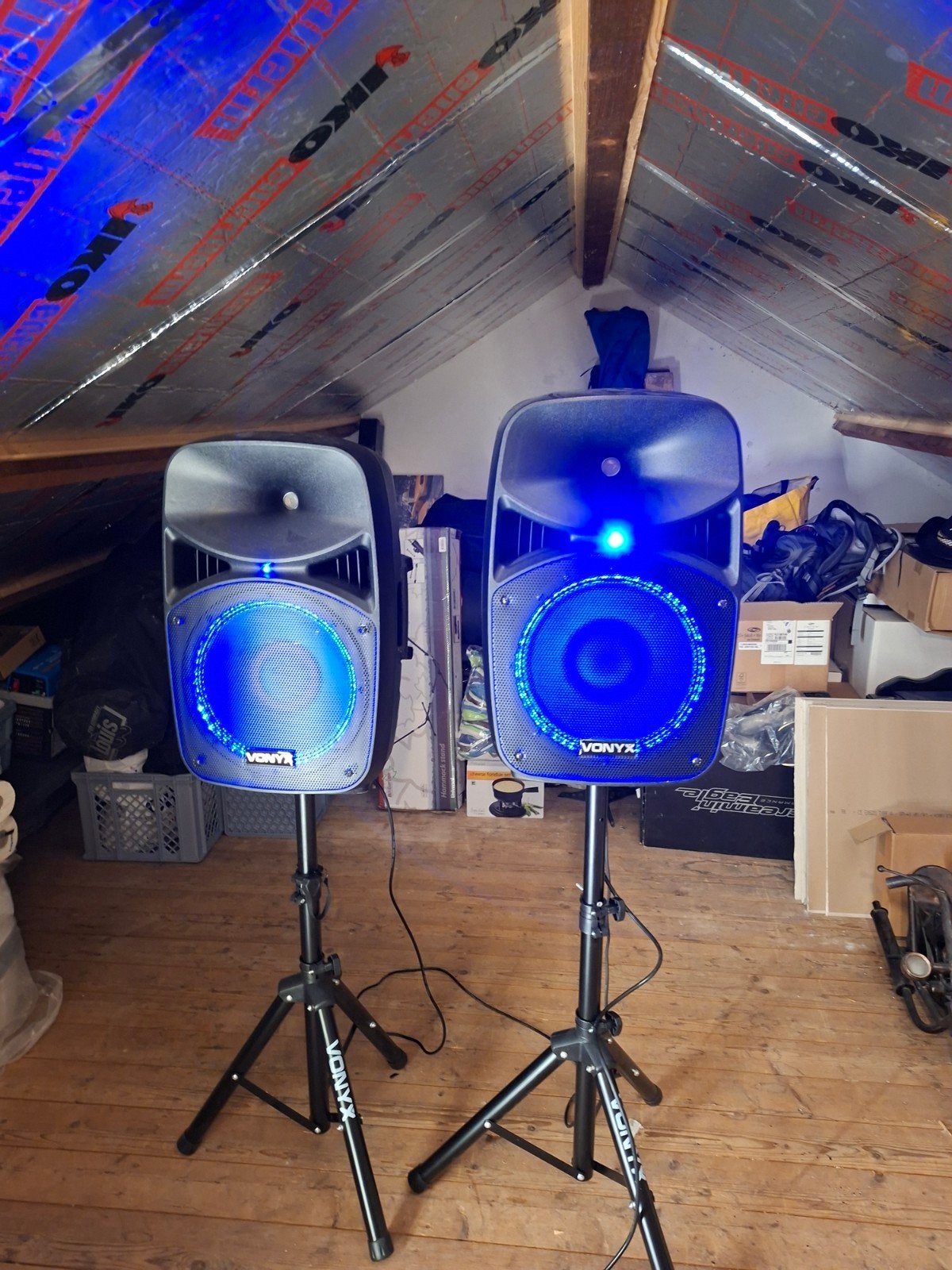Vonyx VPS122A geluidsinstallatie 800W met stands en LED's, Overige typen, Zo goed als nieuw, Ophalen, 150 watt of meer