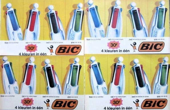 18 vintage advertenties reclames BIC pennen 59-81 ballpoint, Verzamelen, Pennenverzamelingen, Ophalen of Verzenden, Gebruikt, Balpen