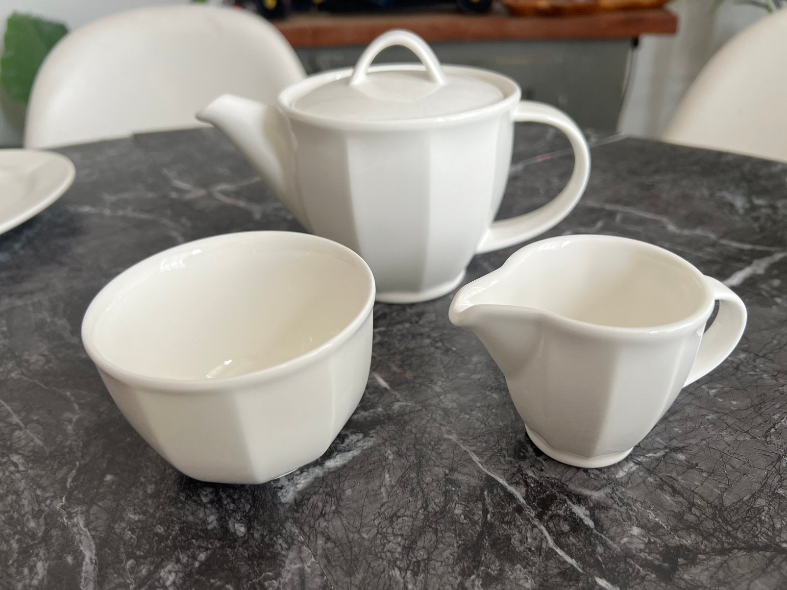 VILLEROY & BOCH GEO THEEPOT MET MELK SUIKERSET, Ophalen of Verzenden