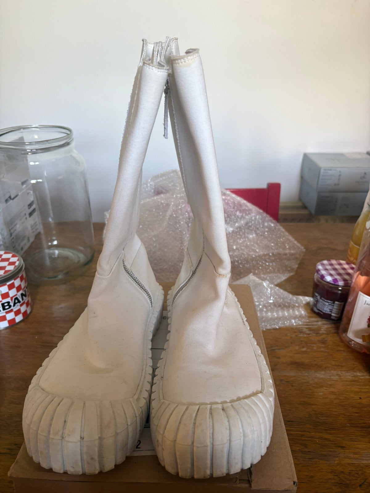 Rundholz Dip witte laarzen maat 39/40, Kleding | Dames, Hoge laarzen, Wit, Ophalen of Verzenden, Gedragen