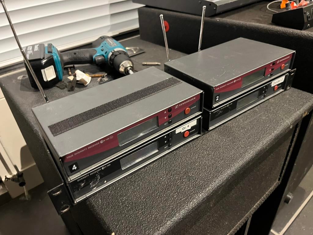 2x sennheiser EW100 en 2x EW100 g2 receiver 786-822 mhz, Ophalen of Verzenden, Gebruikt