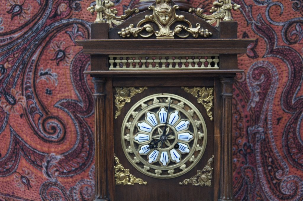 Antieke Franse pendule klok met cherubijn, Antiek en Kunst, Ophalen of Verzenden