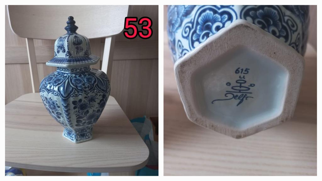 Delfts Blauw gemberpot/vaas - Opbrengst naar Roparun, Antiek en Kunst, Ophalen