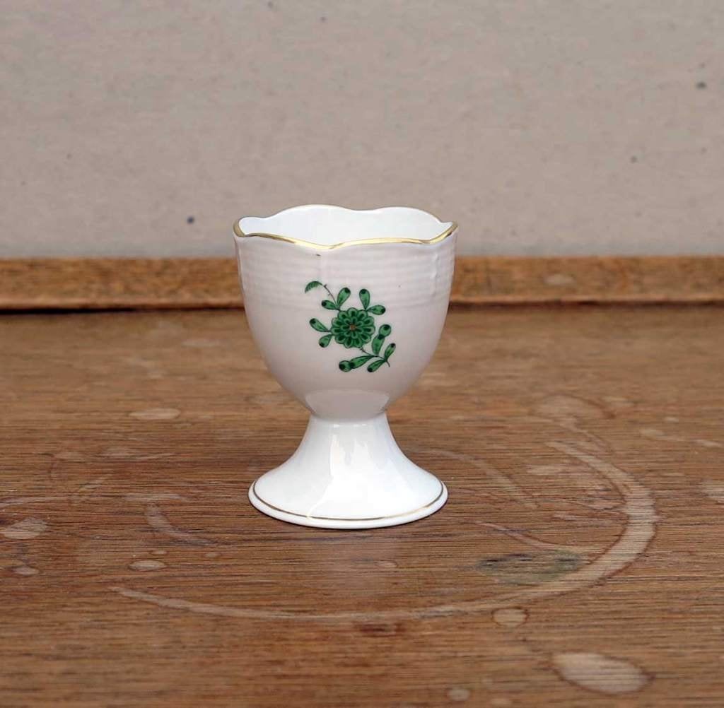 Eierdopje Herend Hungary "Chinese Bouquet Apponyi Green", Ophalen of Verzenden