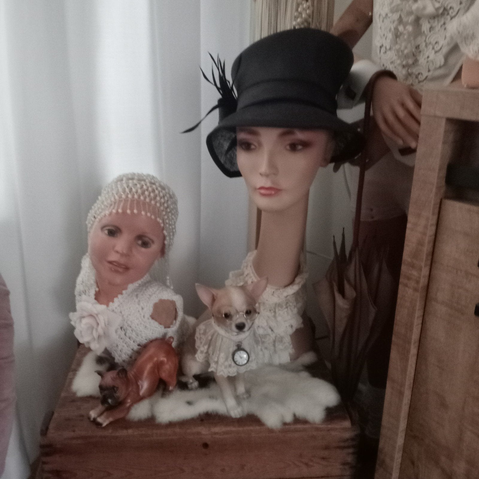 Vintage etalage hoofd, Ophalen of Verzenden