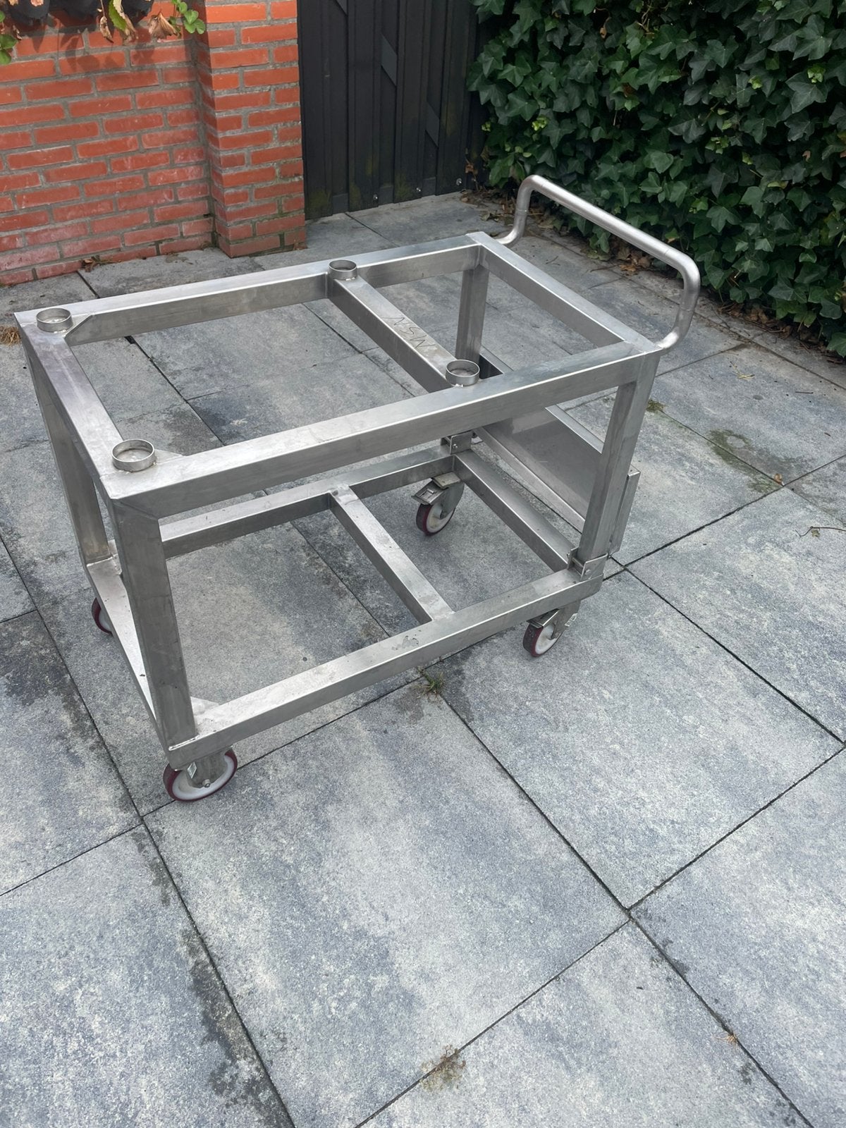 Rvs kar horeca/transportkar, Ophalen, Zo goed als nieuw, Transportkar