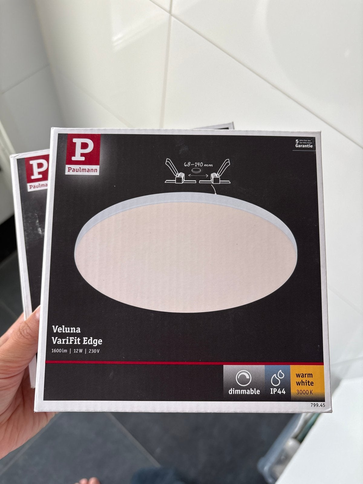 2x Paulmann Veluna VariFit Edge Inbouwspots IP44 Dimbaar, Dimbaar, Nieuw, Ophalen of Verzenden, Paulmann