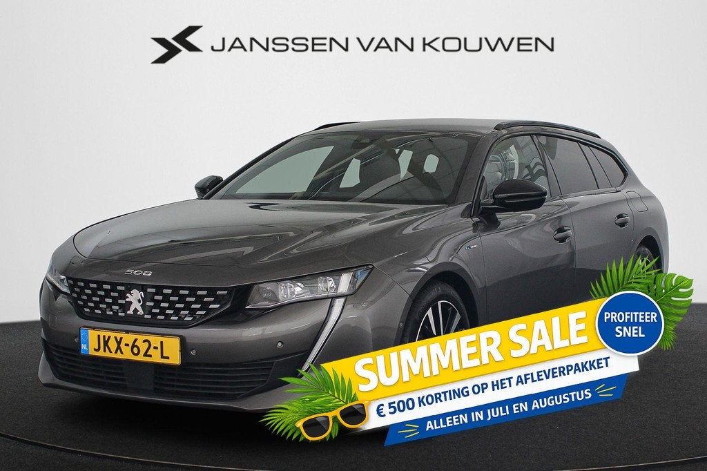 Peugeot 508 SW 1.6 HYbrid 225 GT FOCAL Stoelverwarming Camer, Auto's, Peugeot, Bedrijf, Te koop, ABS, Achteruitrijcamera, Adaptieve lichten
