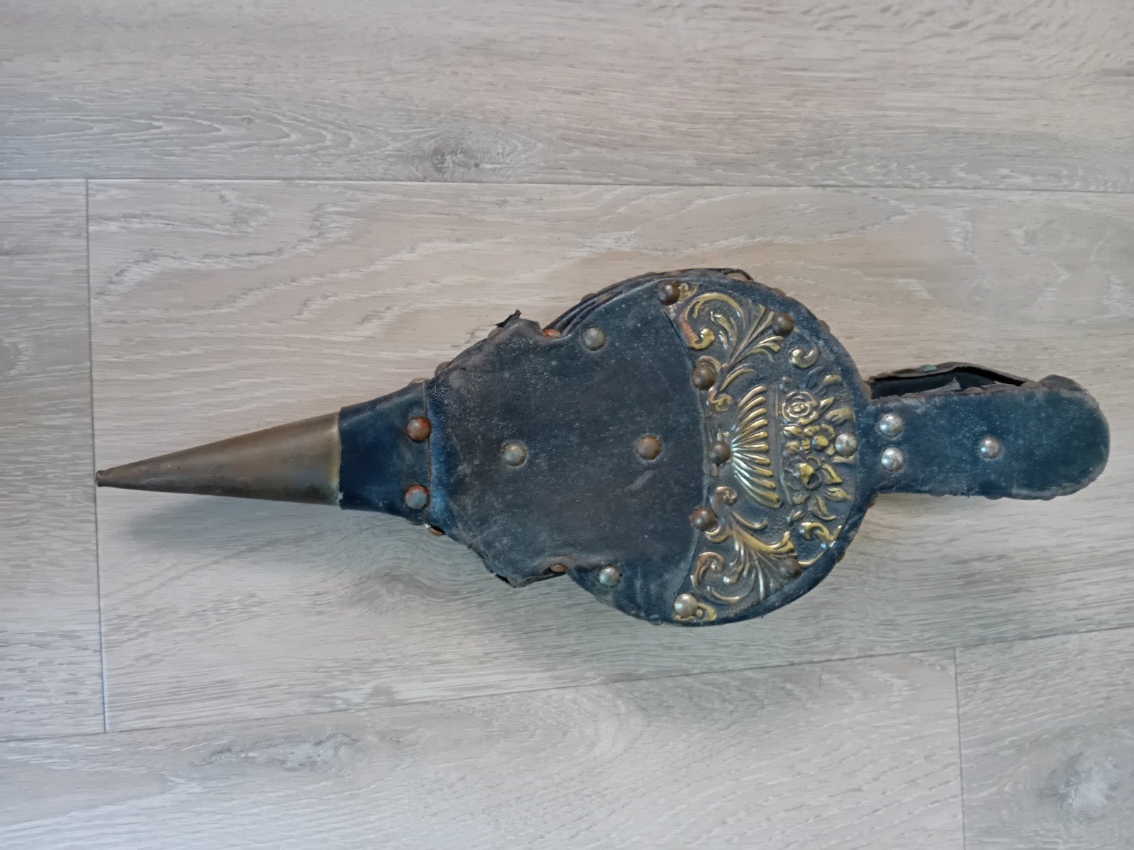 Antieke blaasbalg met decoratieve details, Antiek en Kunst, Ophalen of Verzenden