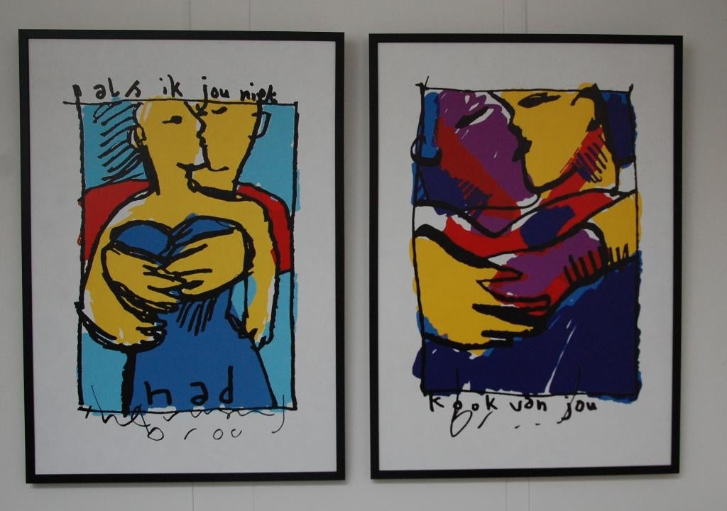 Herman Brood schilderijen 2 Luik. Aanbieding., Antiek en Kunst, Ophalen