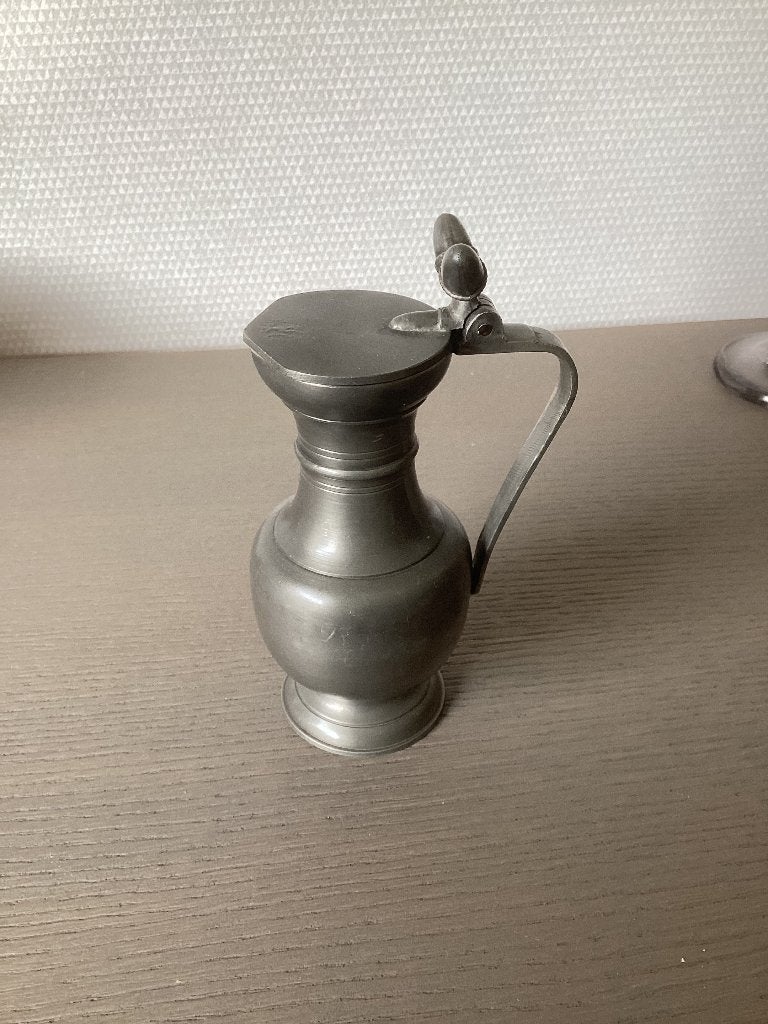Tinnen kannetje, 12 cm hoog, Antiek en Kunst, Antiek | Tin, Ophalen of Verzenden