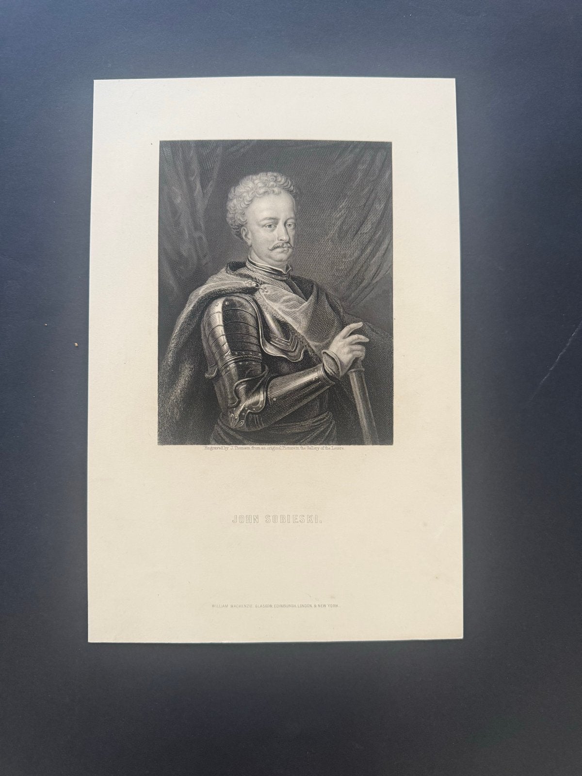 Antieke Gravure Jan III Sobieski Koning van Polen 19e Eeuw, 1800 - 1899, Portret, Ophalen of Verzenden, Gravure