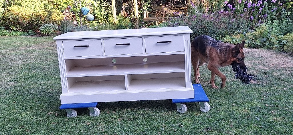 Dressoir/ladenkast/audio meubel, Ophalen, 100 tot 150 cm, Eikenhout, Zo goed als nieuw