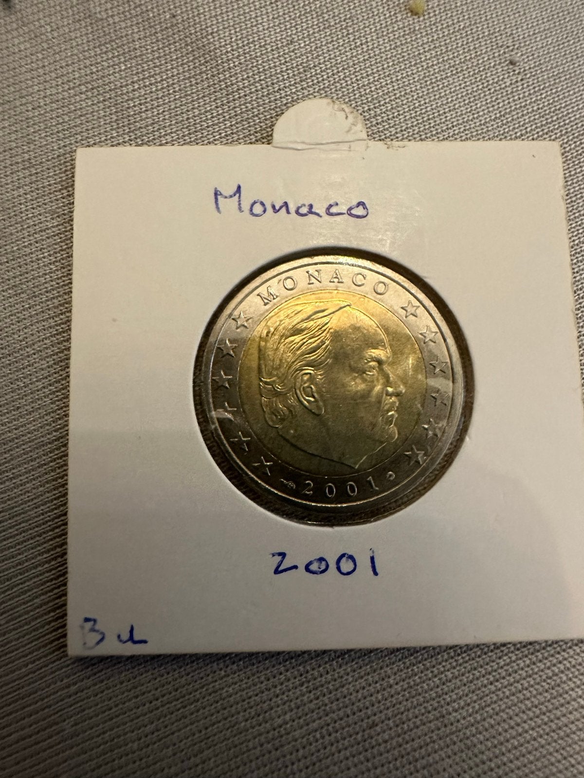 Monaco 2 euro munt 2001, Postzegels en Munten, Munten | Europa | Euromunten, Verzenden, Monaco, 2 euro, Losse munt