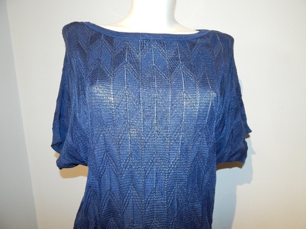Missoni nacht blauw top tuniek aztec motief verweven I42, Zo goed als nieuw, Missoni, Maat 36 (S), Verzenden