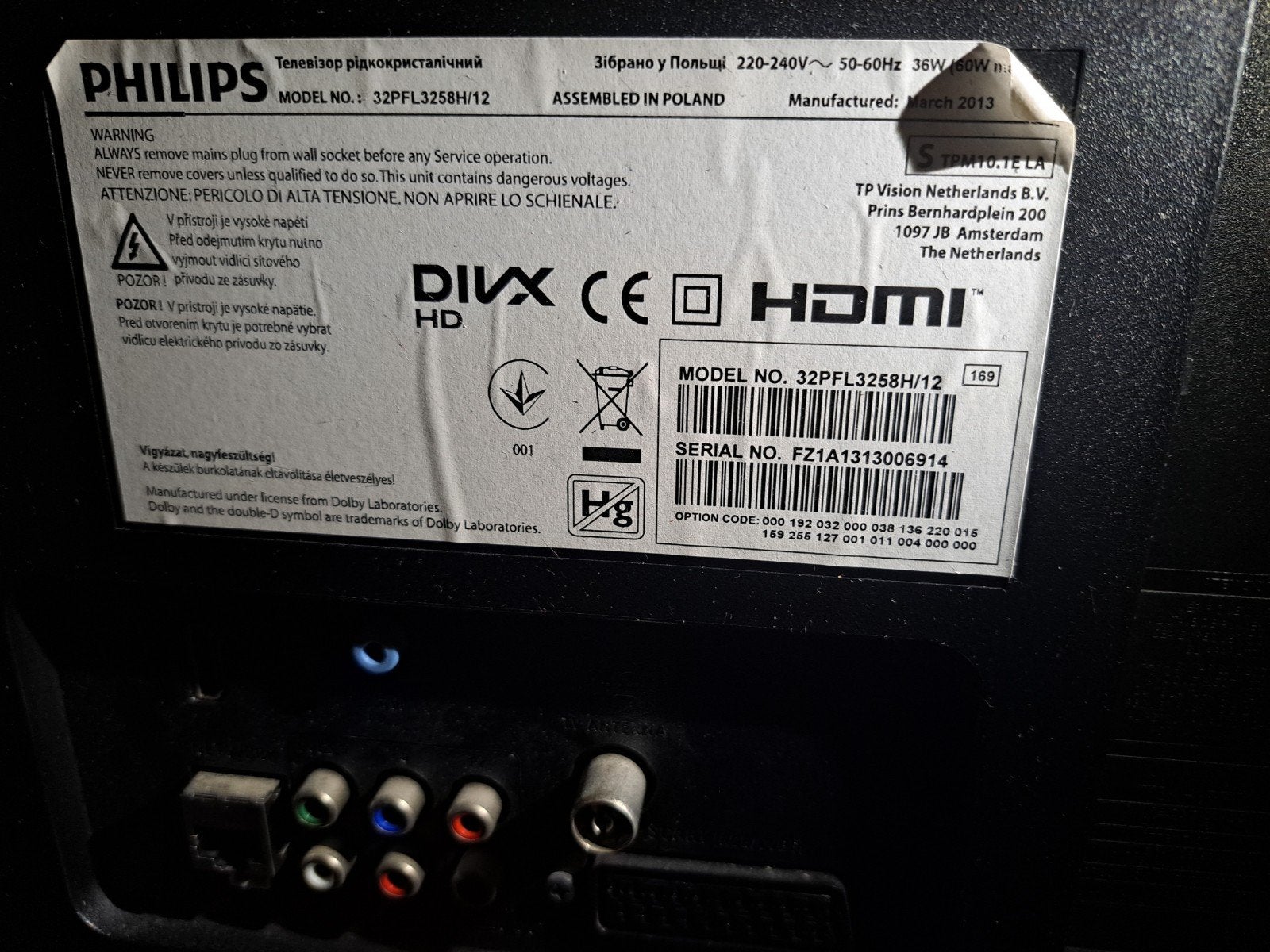 Philips 32PFL3258H/12 LED TV - 80 cm (32 inch) HD Ready, Philips, 50 Hz, Full HD (1080p), Gebruikt