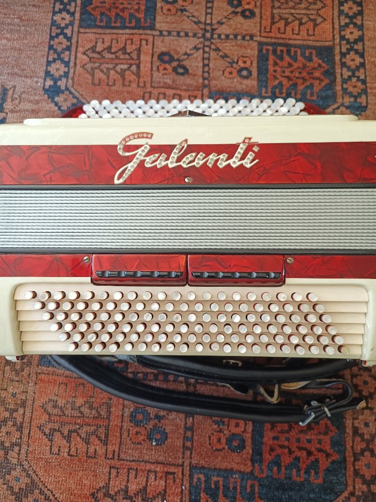 Galanti accordeon, Gebruikt, Met koffer, Knopaccordeon, 120-bas