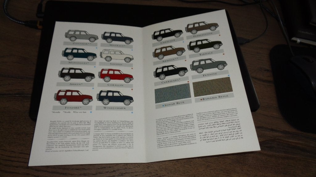 Folder LAND-ROVER  DISCOVERY  ,  KLEUREN KAART, Verzenden, Nieuw, Overige merken