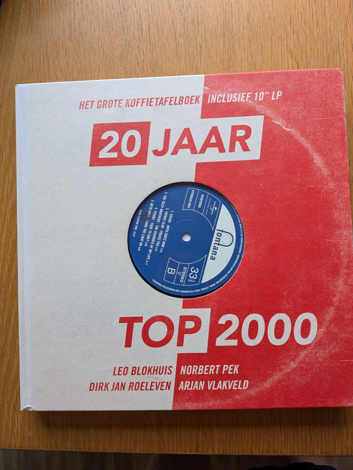 Het Grote Koffietafelboek 20 Jaar Top 2000 + 10" LP, Verzenden, Zo goed als nieuw, Genre of Stijl, Leo Blokhuis, Norbert Pek, Dirk Jan Roeleven, Arjan Vlakveld