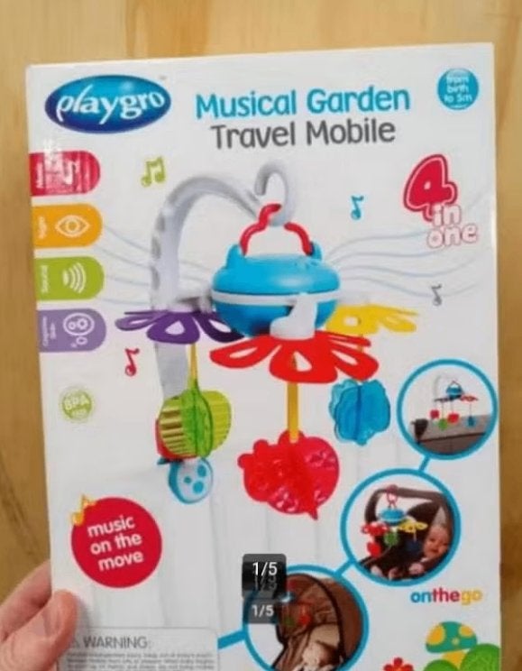 Playgro musical garden nieuw travel mobile nieuw, Nieuw, Ophalen of Verzenden, Mobiel