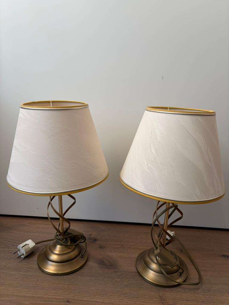 Tafellampen met ecru kap, Huis en Inrichting, Lampen | Tafellampen, Ophalen, Minder dan 50 cm