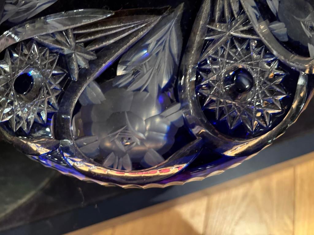 Prachtige Kristallen Tafelset - Kobaltblauw & Robijnrood, Antiek en Kunst, Antiek | Glas en Kristal, Verzenden