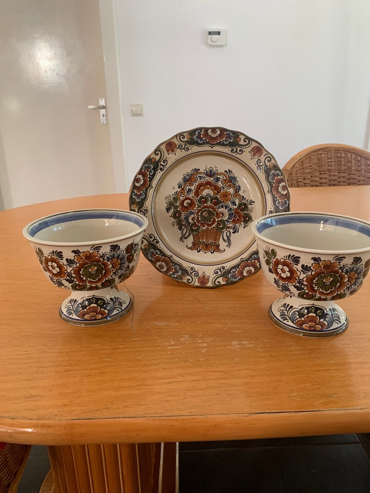 Prachtig kaststel Flora keramiek Delfts Polychroom Handwork, Ophalen