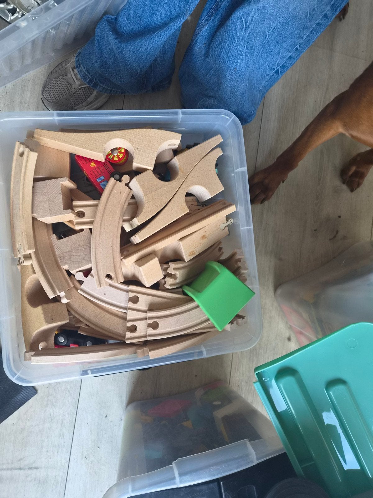 Grote set houten treinbanen met veel accessoires, Kinderen en Baby's, Ophalen of Verzenden, Gebruikt
