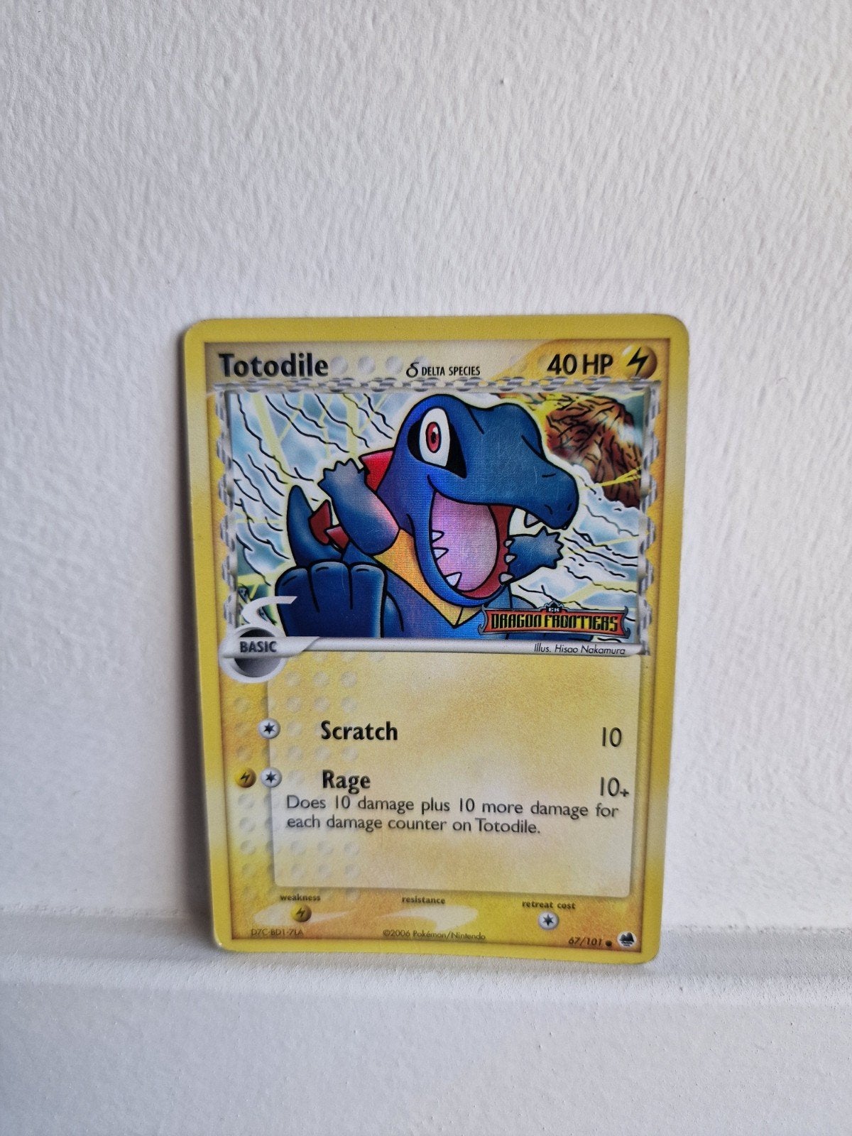Totodile Delta Species Pokémon kaart (2006) STAMPED, Ophalen of Verzenden, Gebruikt, Losse kaart