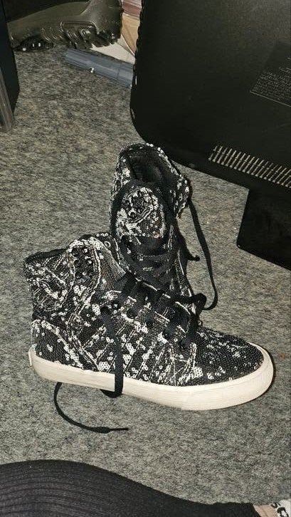 Supra schoenen met pailletten, maat 38, zo goed als nieuw, Zwart, Ophalen of Verzenden, Supra, Sneakers of Gympen