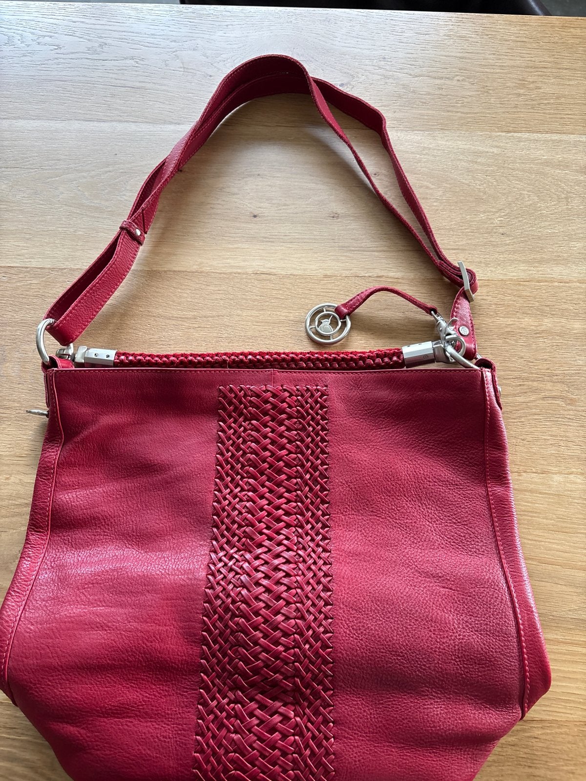 Adax Deens Design Leren Tas - Dieprood, Ophalen of Verzenden, Nieuw, Rood, Handtas
