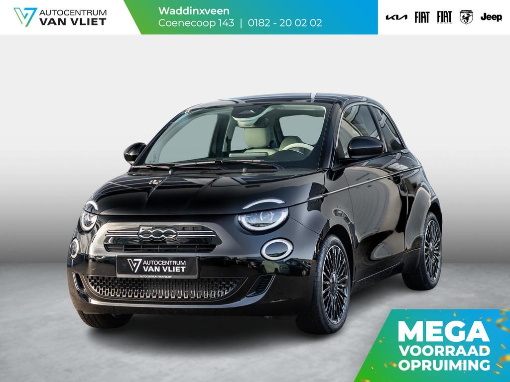 Fiat 500 Hybrid Collezione | Clima | LED | PDC | JBL Premium, Auto's, Fiat, Lichtsensor, Met garantie (alle), 4 stoelen, Zwart
