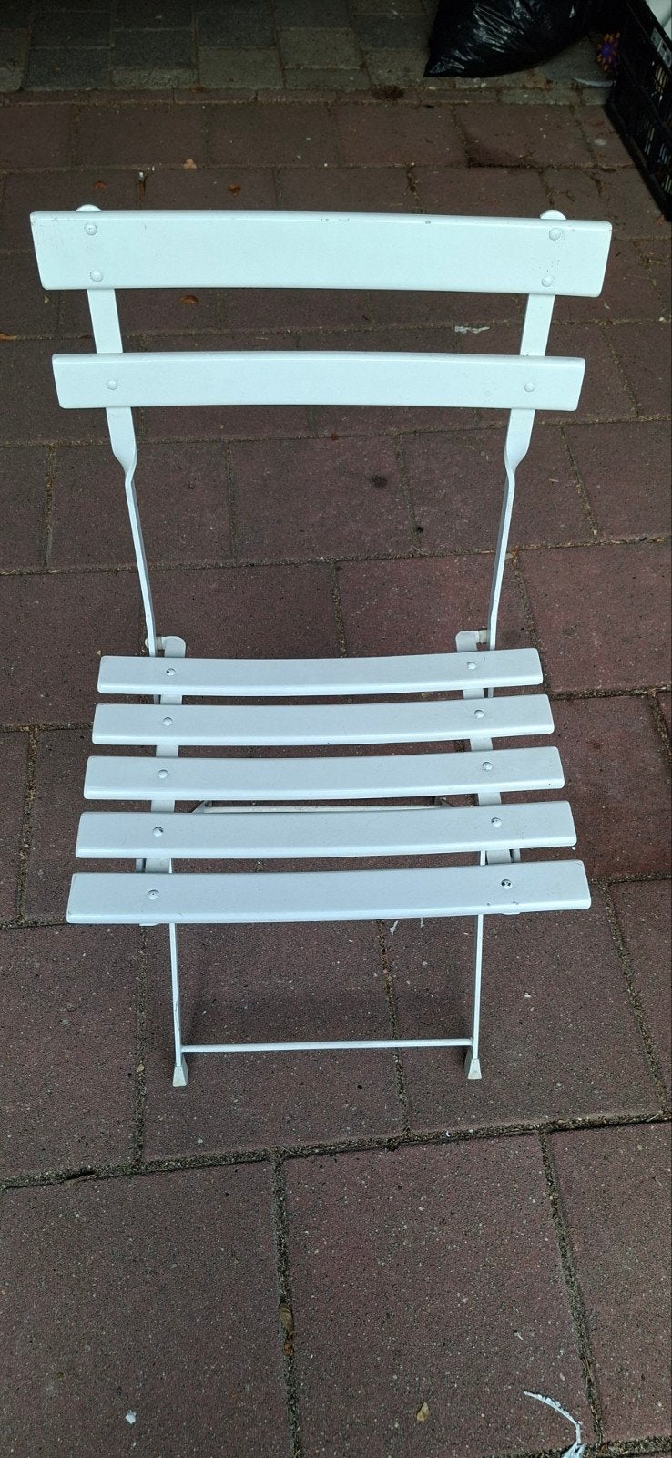 IKEA Klapstoel - Wit, Gegalvaniseerd Metaal, Ophalen, Gebruikt, Metaal, Inklapbaar