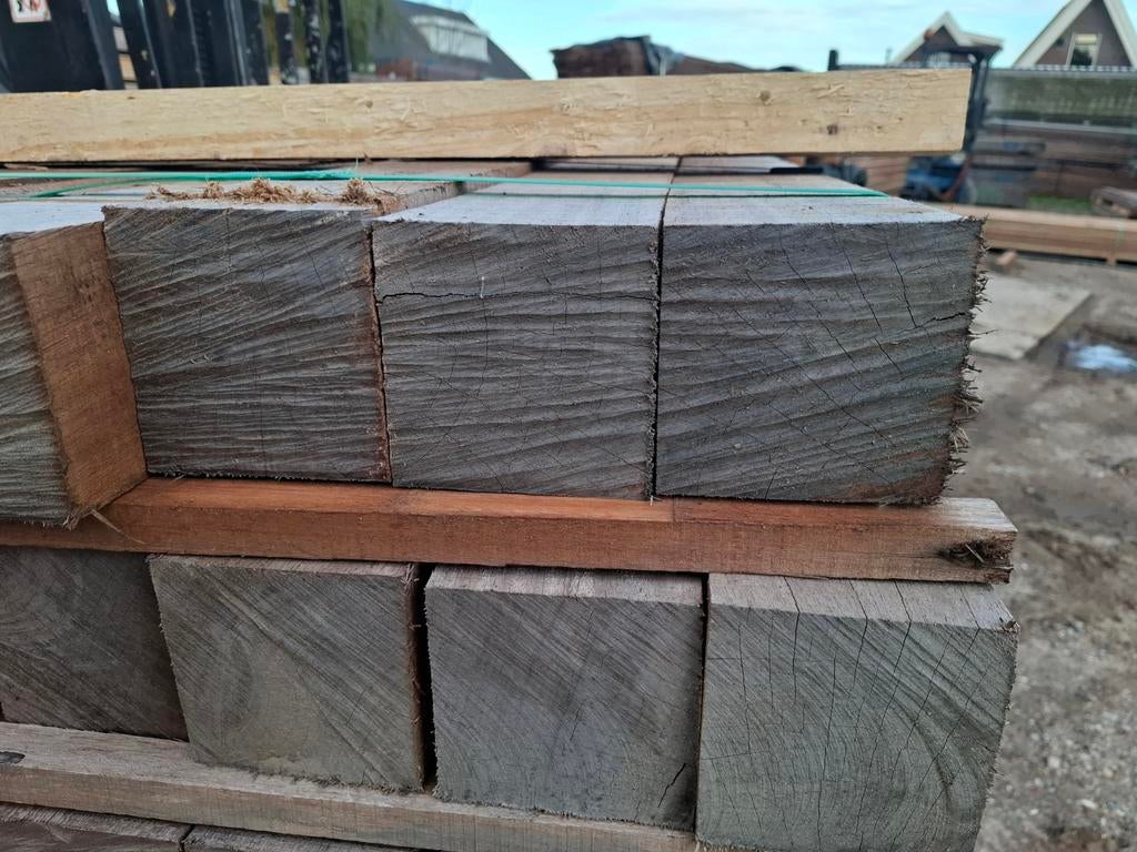 Hardhout palen 10x10x300 cm bezorgen mogelijk, Tuin en Terras, Ophalen, Nieuw