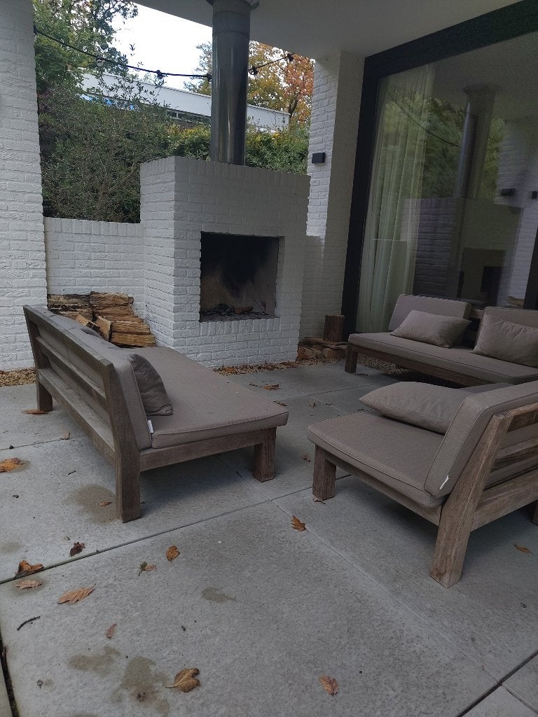 Luxe gevlinderde betonnen vloerelementen tuin 100x100x12cm, Tuin en Terras, Ophalen, 5 tot 10 m², Zo goed als nieuw, Beton