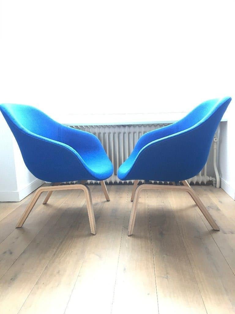Set 2 Hay AAL 82 stoel fauteuil design modern blauw hout, Huis en Inrichting, Ophalen, 75 tot 100 cm, Zo goed als nieuw, Nvt
