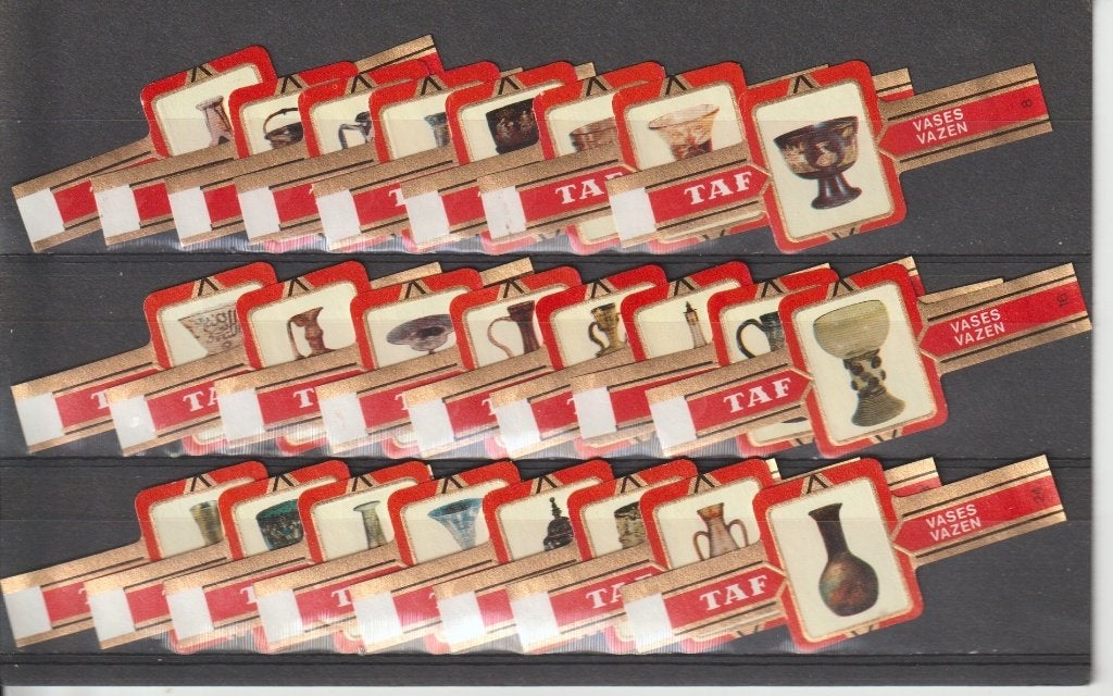reeks  5  vazen  1-24  sigarenbanden, Ophalen of Verzenden, Zo goed als nieuw, Sigarenbandjes