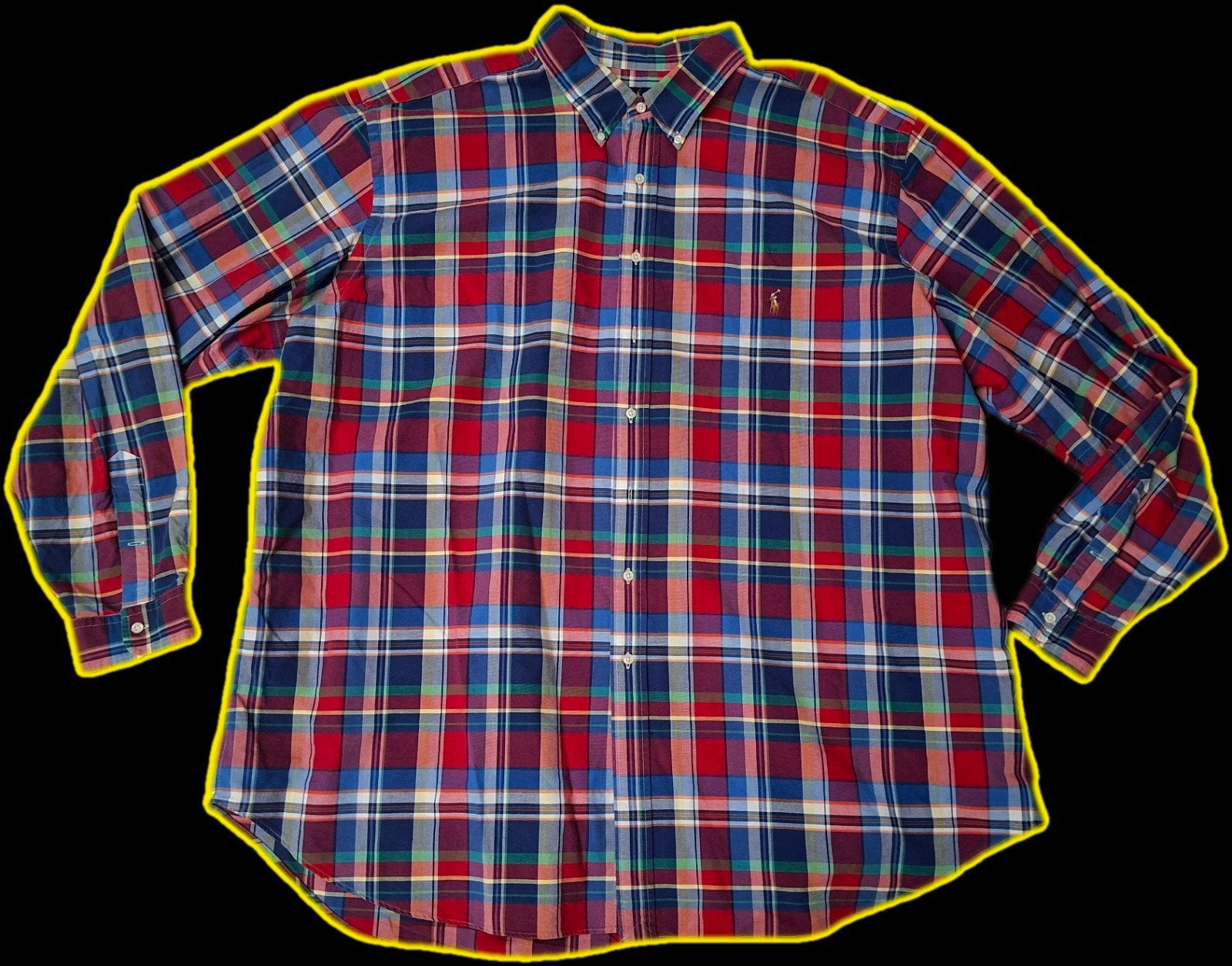 Vintage Polo Ralph lauren overhemd maat 4XL, Ophalen of Verzenden, Overige halswijdtes, Rood, Polo Ralph Lauren