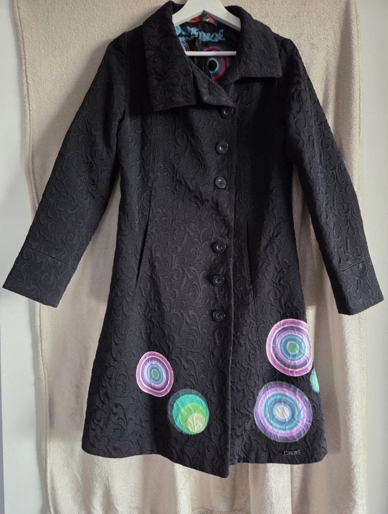Jas Desigual, Kleding | Dames, Ophalen, Zwart, Maat 42/44 (L), Zo goed als nieuw