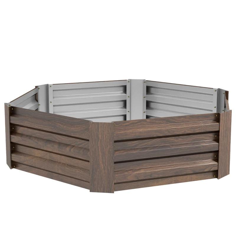 Outsunny Plantenbak Tuinbak Kruidenbak, Donkerbruin, Tuin en Terras, Bloembakken en Plantenbakken, 100 cm of meer, Ophalen of Verzenden
