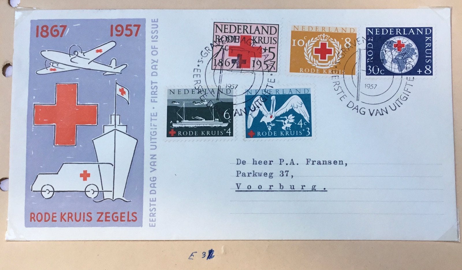 Eerste dag envelop kavel E11, Ophalen of Verzenden, Beschreven, Nederland