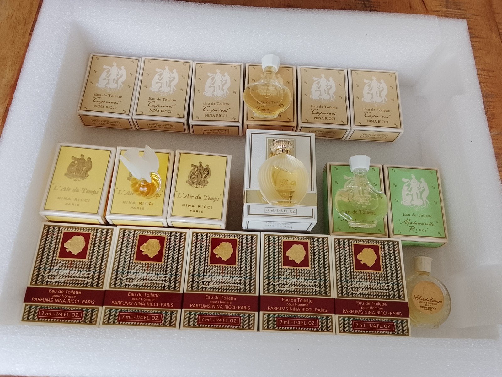 vintage Nina Ricci miniatuur parfum lot, Ophalen of Verzenden, Zo goed als nieuw, Miniatuur
