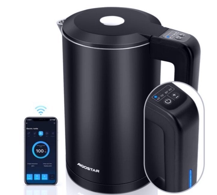 Aigostar Benjamin Smart WLAN waterkoker, Witgoed en Apparatuur, Waterkokers, 1 tot 2 liter, Ophalen of Verzenden, Zo goed als nieuw
