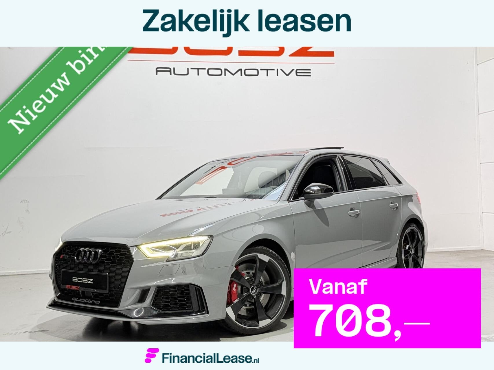 Audi RS3 2.5 TFSI QUATTRO PANO B&O NARDO KEYLESS MAGNETIC, Automaat, RS3, Met garantie (alle), Leder