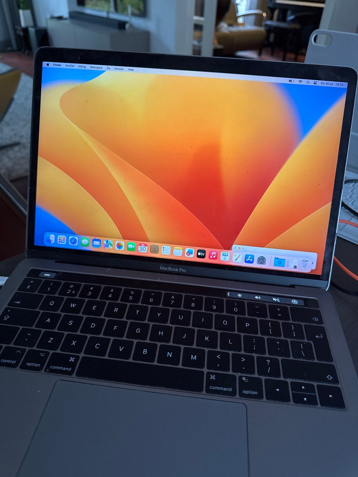 MacBook Pro 13 inch A1706 8gb 500 gb opslag, Gebruikt, Qwerty, 8 GB, 13 inch