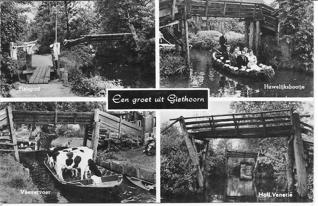Een groet uit Giethoorn., Ophalen of Verzenden, 1960 tot 1980, Gelopen, Overijssel