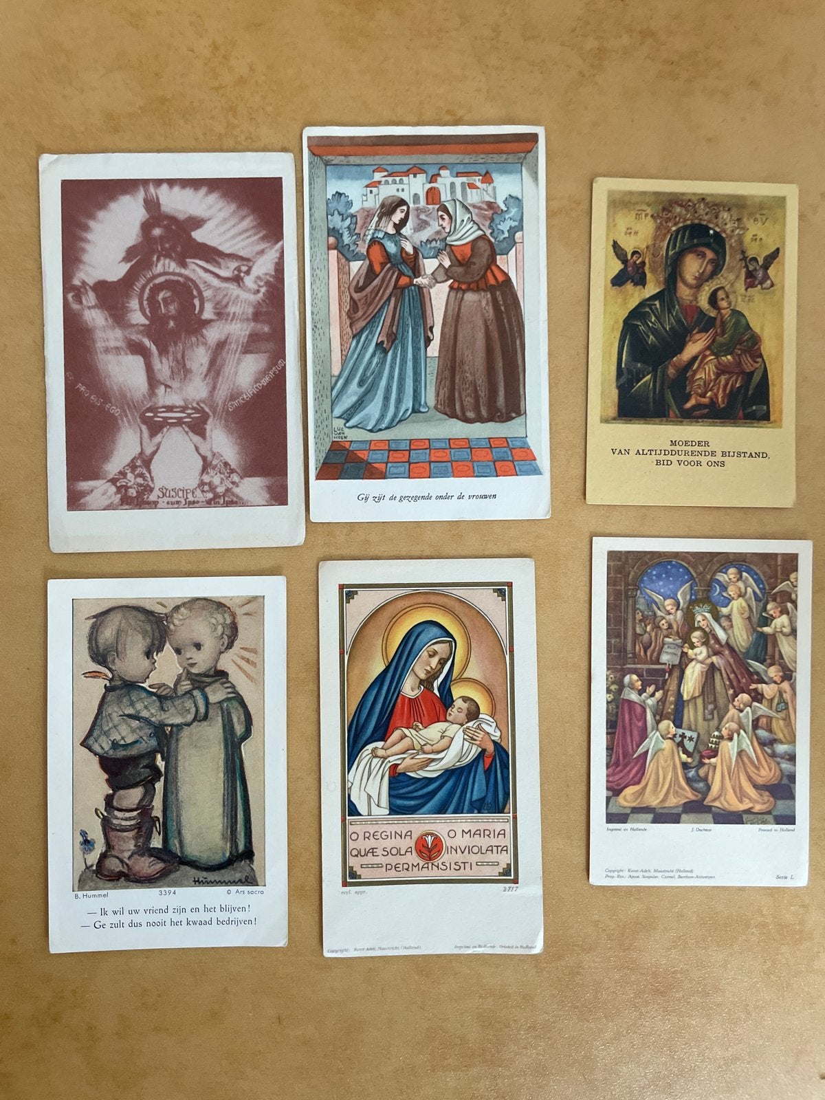 Set van 6 Vintage Devotieprentjes - Religieuze Kunst, Ophalen of Verzenden