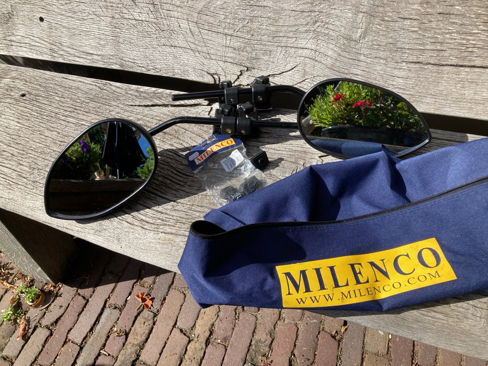 Milenco Aero Caravan Spiegels -  compleet met extra pads, Ophalen of Verzenden, Gebruikt